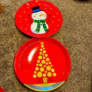Large Christmas Round Platters